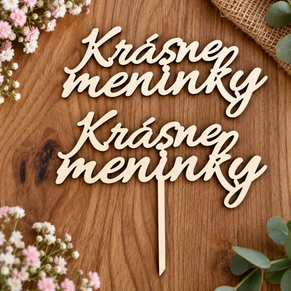 Krásne meninky – nápis na tortu a dekorácie