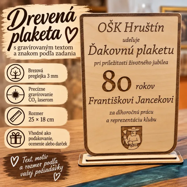 Ďakovná plaketa k jubileu