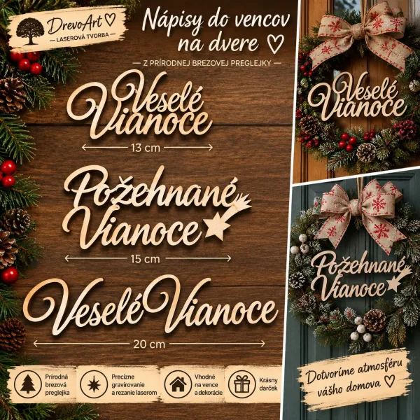 Drevené nápisy do vencov