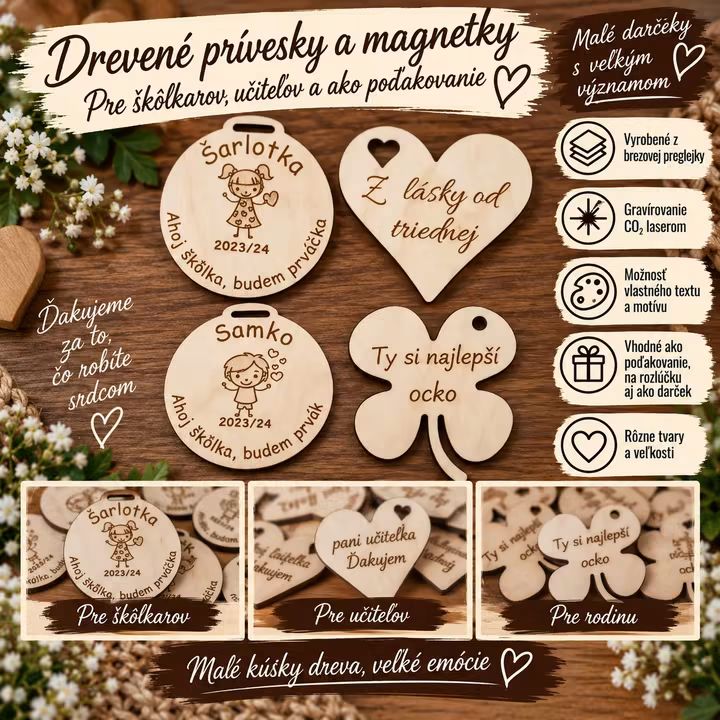 Drevené výrezy pre aranžérky