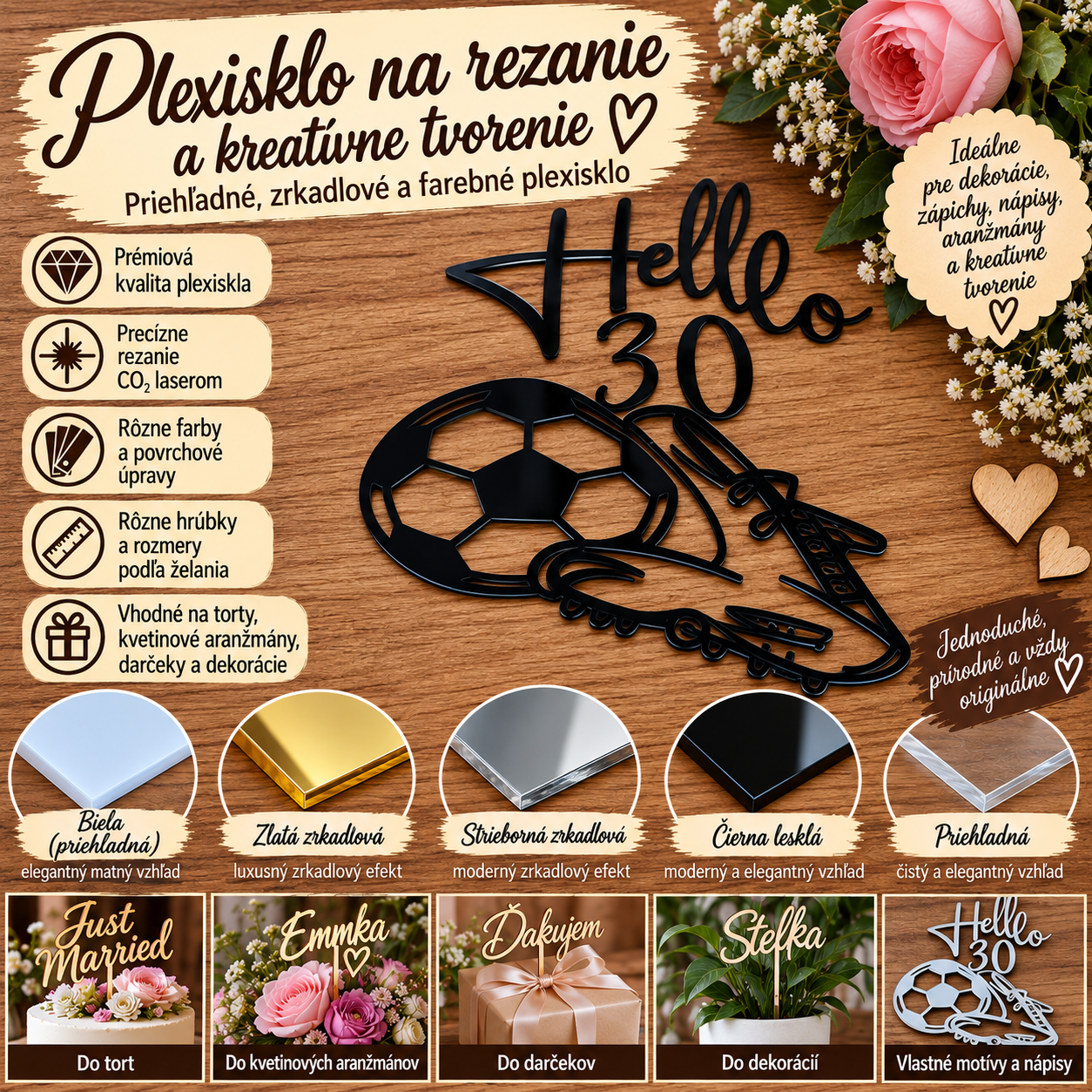 Výrezy z plexiskla na mieru – zápichy a dekorácie