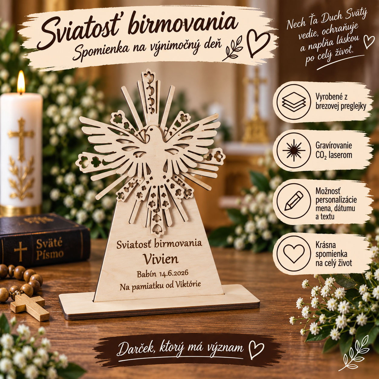 Dekorácia k sviatosti birmovania