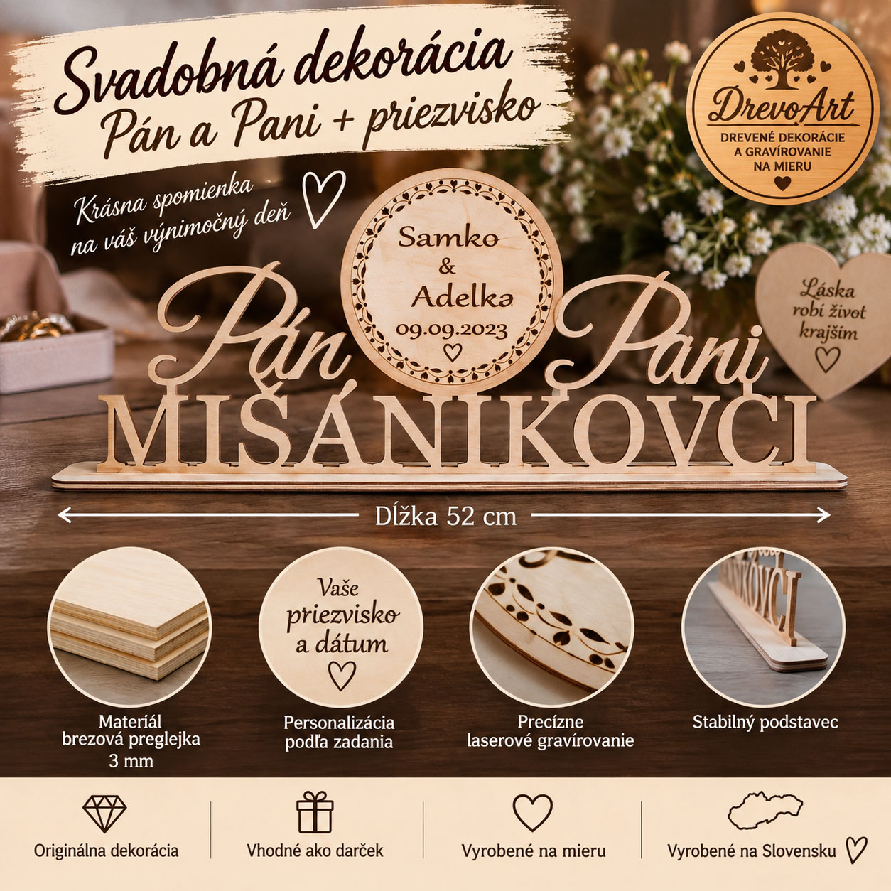 Svadobná dekorácia