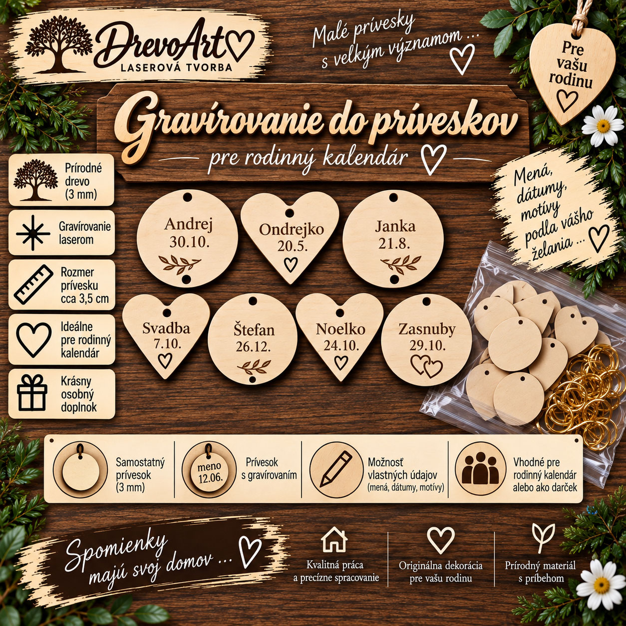 Gravírované prívesky