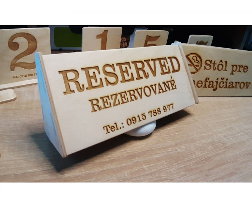 Tabuľka Rezervácia