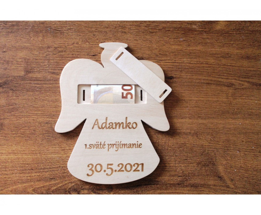 Anjel peňaženka + gravírovanie