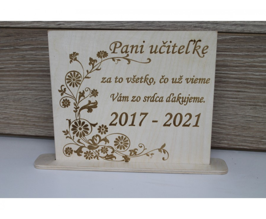 Poďakovanie učiteľke 