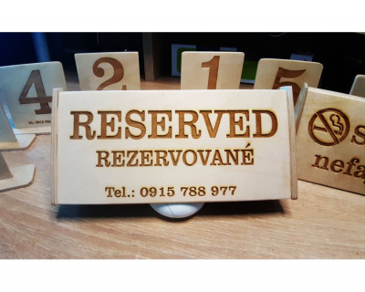 Tabuľka Rezervácia