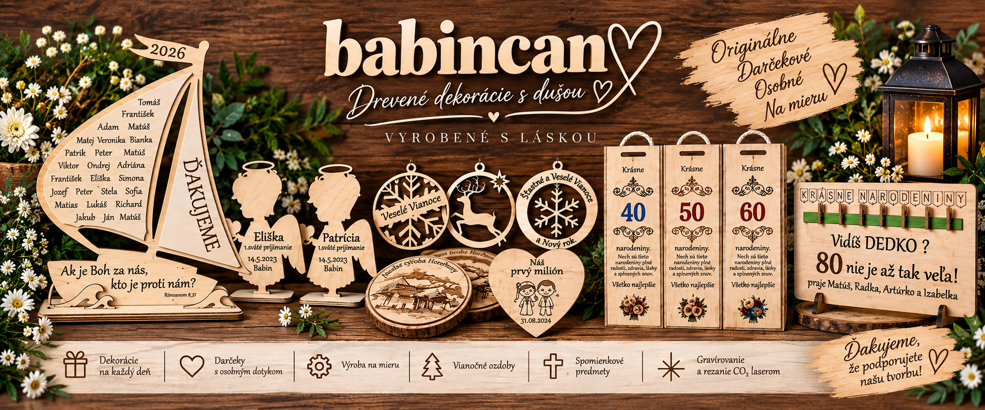 BABINČAN – drevené dekorácie a laserová tvorba